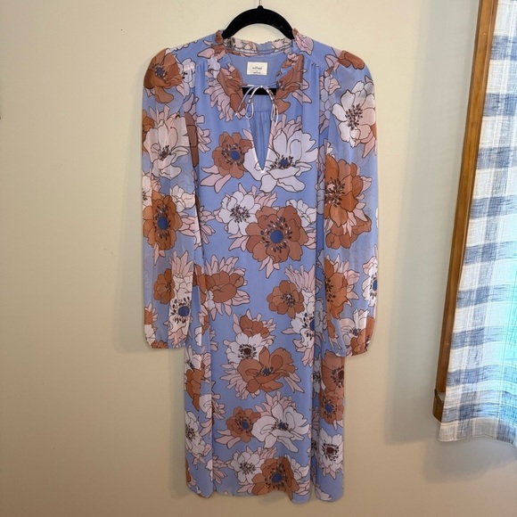 WILFRED ARITZIA Molly Midi Soft Iris/Poetic Pink Dress S - Picture 3 of 9
